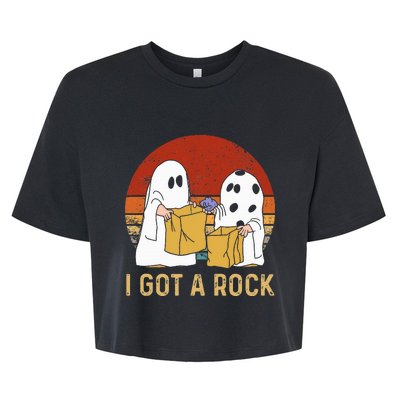 I Got A Rock Halloween Trick Or Treat Ghost Bella+Canvas Jersey Crop Tee