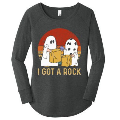 I Got A Rock Halloween Trick Or Treat Ghost Women's Perfect Tri Tunic Long Sleeve Shirt