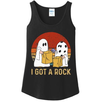 I Got A Rock Halloween Trick Or Treat Ghost Ladies Essential Tank