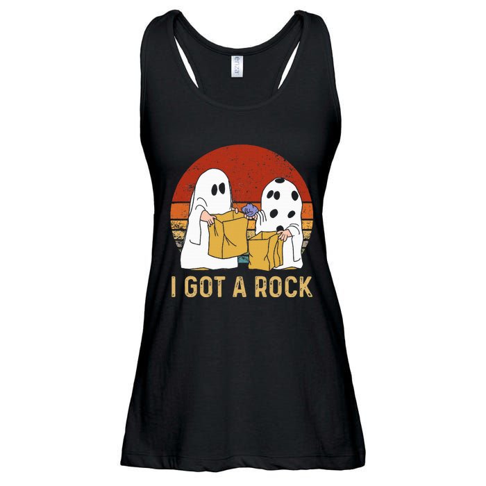 I Got A Rock Halloween Trick Or Treat Ghost Ladies Essential Flowy Tank