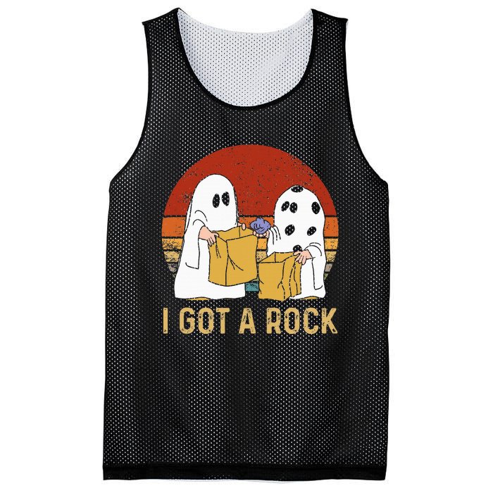 I Got A Rock Halloween Trick Or Treat Ghost Mesh Reversible Basketball Jersey Tank