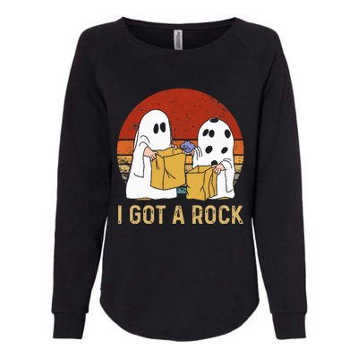 I Got A Rock Halloween Trick Or Treat Ghost Womens California Wash Sweatshirt