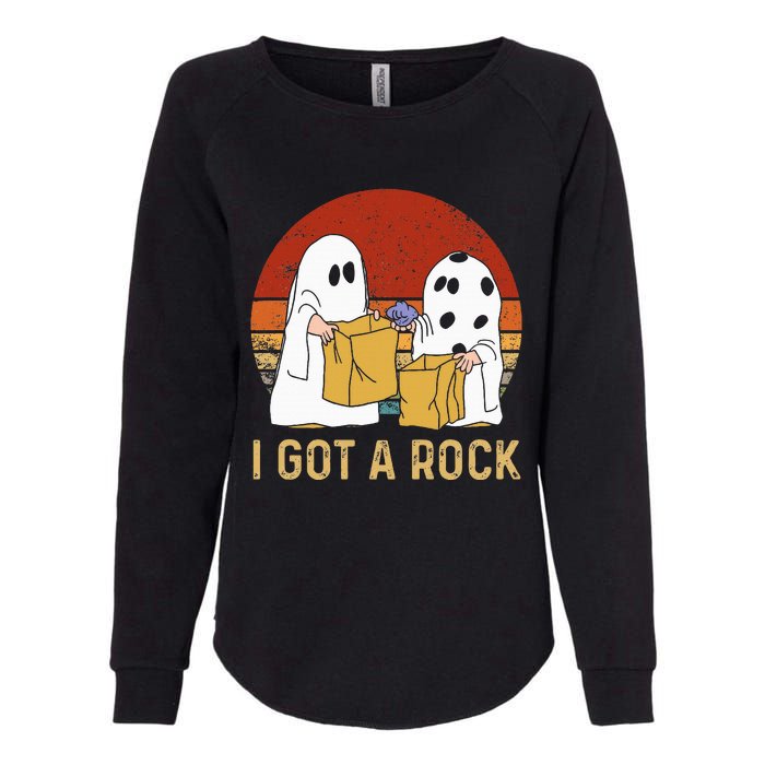 I Got A Rock Halloween Trick Or Treat Ghost Womens California Wash Sweatshirt