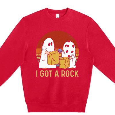 I Got A Rock Halloween Trick Or Treat Ghost Premium Crewneck Sweatshirt