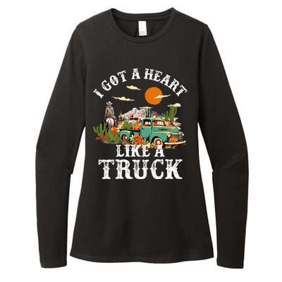 I Got A Heart Like A Truck Vintage Western Sunset Cowgirl Womens CVC Long Sleeve Shirt