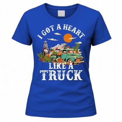 I Got A Heart Like A Truck Vintage Western Sunset Cowgirl Women's T-Shirt