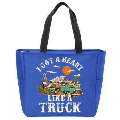 I Got A Heart Like A Truck Vintage Western Sunset Cowgirl Zip Tote Bag