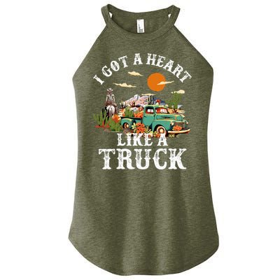 I Got A Heart Like A Truck Vintage Western Sunset Cowgirl Women's Perfect Tri Rocker Tank