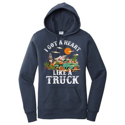 I Got A Heart Like A Truck Vintage Western Sunset Cowgirl Women's Pullover Hoodie