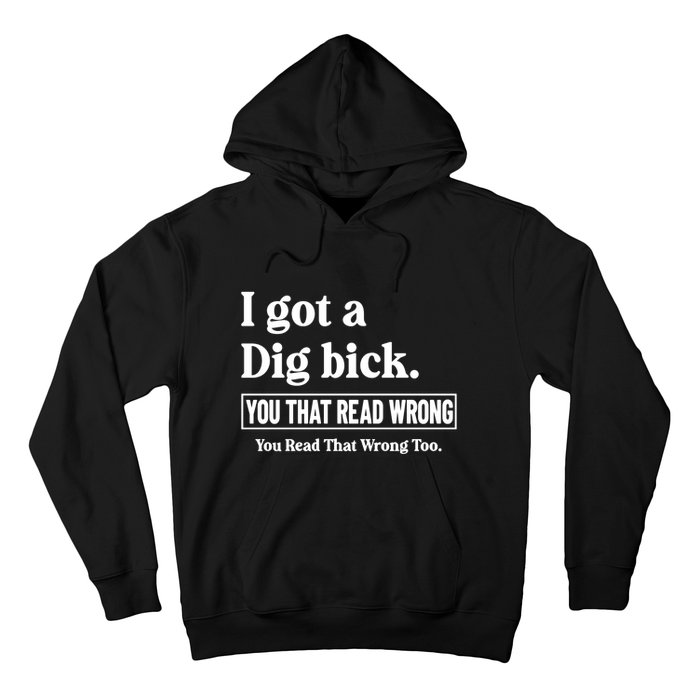 I Got A Dig Bick You That Read Wrong Funny Sarcastic Hoodie