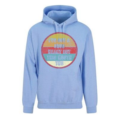 Ive Got A Good Heart But This Mouth Tho Funny Saying Gift Unisex Surf Hoodie