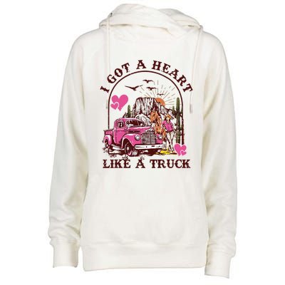 I Got A Heart Like A Truck Western Country Music Cowboy Womens Funnel Neck Pullover Hood