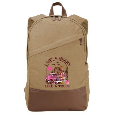I Got A Heart Like A Truck Western Country Music Cowboy Cotton Canvas Backpack