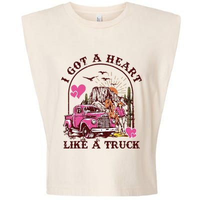 I Got A Heart Like A Truck Western Country Music Cowboy Garment-Dyed Women's Muscle Tee