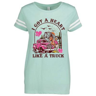 I Got A Heart Like A Truck Western Country Music Cowboy Enza Ladies Jersey Football T-Shirt