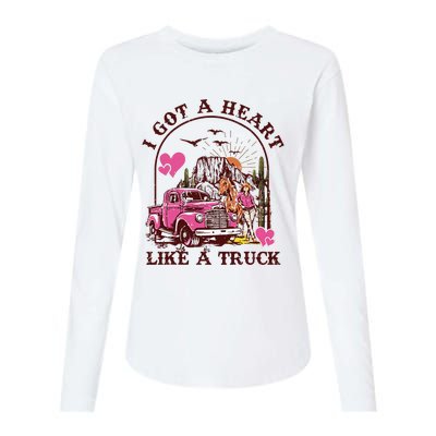 I Got A Heart Like A Truck Western Country Music Cowboy Womens Cotton Relaxed Long Sleeve T-Shirt