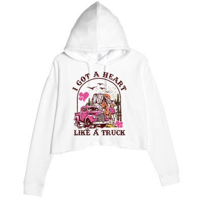 I Got A Heart Like A Truck Western Country Music Cowboy Crop Fleece Hoodie