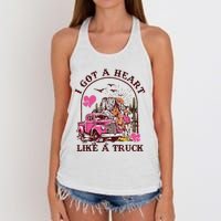 I Got A Heart Like A Truck Western Country Music Cowboy Women's Knotted Racerback Tank