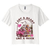 I Got A Heart Like A Truck Western Country Music Cowboy Women's Crop Top Tee