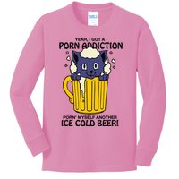 I Got A Porn Addiction Porn Myself Another Ice Cold Beer Kids Long Sleeve Shirt