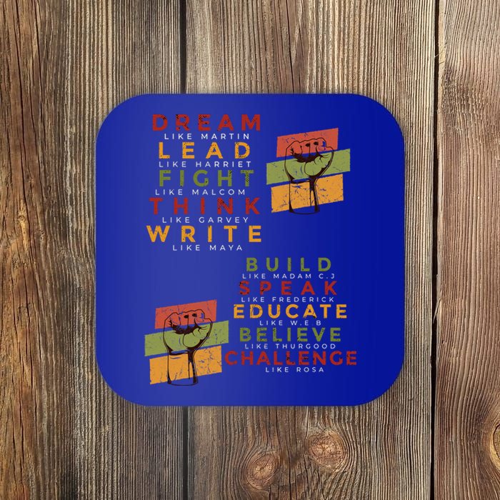 Inspiring Great African American Leaders Fist Black History Great Gift Coaster