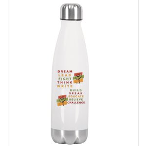 Inspiring Great African American Leaders Fist Black History Great Gift Stainless Steel Insulated Water Bottle