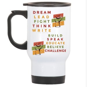 Inspiring Great African American Leaders Fist Black History Great Gift Stainless Steel Travel Mug