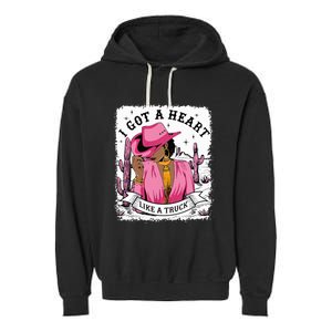 I Got A Heart Like A Truck Western Black Cowgirl African Garment-Dyed Fleece Hoodie