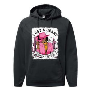 I Got A Heart Like A Truck Western Black Cowgirl African Performance Fleece Hoodie