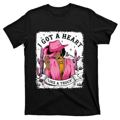 I Got A Heart Like A Truck Western Black Cowgirl African T-Shirt