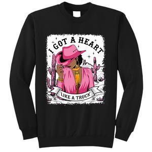 I Got A Heart Like A Truck Western Black Cowgirl African Tall Sweatshirt