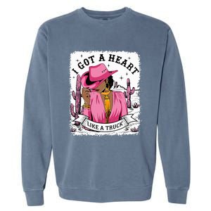 I Got A Heart Like A Truck Western Black Cowgirl African Garment-Dyed Sweatshirt