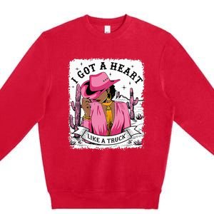 I Got A Heart Like A Truck Western Black Cowgirl African Premium Crewneck Sweatshirt