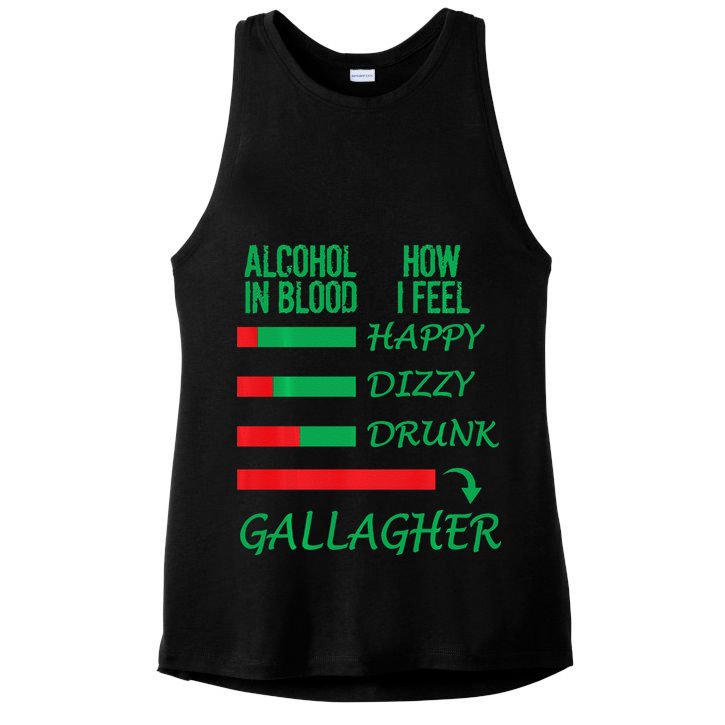 Irish Gallagher & Alcohol St Patrick Day Apparel Design Gift Ladies PosiCharge Tri-Blend Wicking Tank