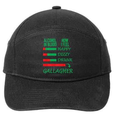 Irish Gallagher & Alcohol St Patrick Day Apparel Design Gift 7-Panel Snapback Hat