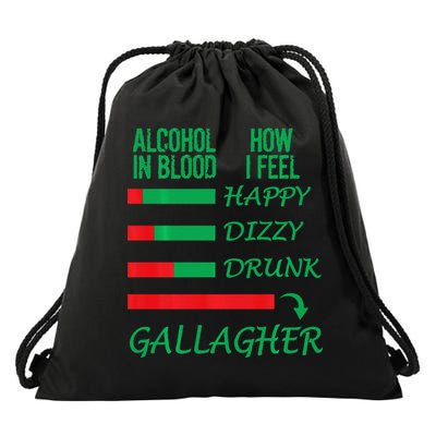 Irish Gallagher & Alcohol St Patrick Day Apparel Design Gift Drawstring Bag