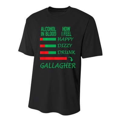 Irish Gallagher & Alcohol St Patrick Day Apparel Design Gift Youth Performance Sprint T-Shirt