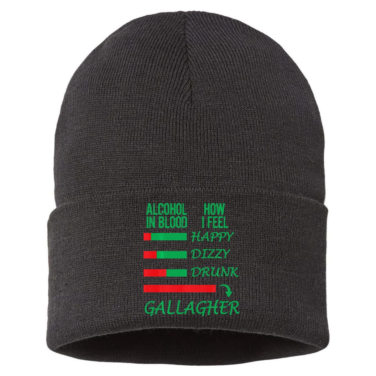Irish Gallagher & Alcohol St Patrick Day Apparel Design Gift Sustainable Knit Beanie