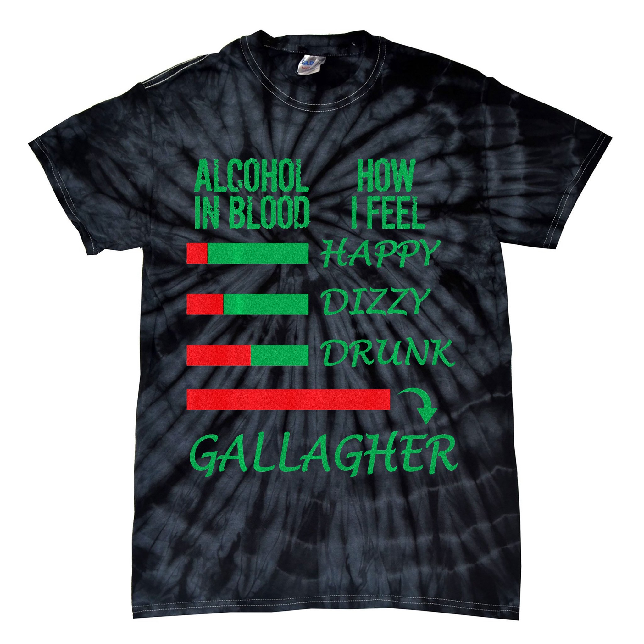 Irish Gallagher & Alcohol St Patrick Day Apparel Design Gift Tie-Dye T-Shirt