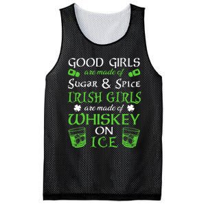 Irish Girls Are Whiskey On Ice St. Patrick's Day Funny Gift Mesh Reversible Basketball Jersey Tank