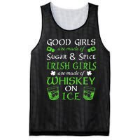 Irish Girls Are Whiskey On Ice St. Patrick's Day Funny Gift Mesh Reversible Basketball Jersey Tank