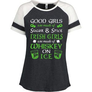 Irish Girls Are Whiskey On Ice St. Patrick's Day Funny Gift Enza Ladies Jersey Colorblock Tee