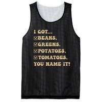 I Got Beans Greens Potatoes Tomatoes You Name It Funny Gag Mesh Reversible Basketball Jersey Tank