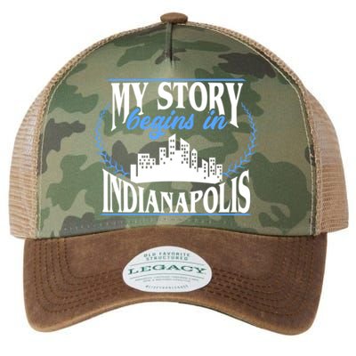 Indianapolis Gift Born In Indianapolis Cute Gift Legacy Tie Dye Trucker Hat