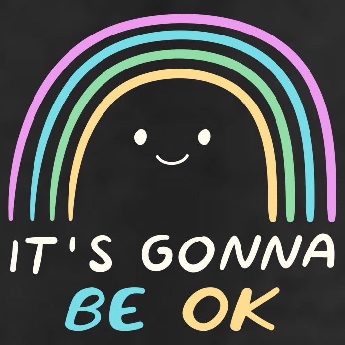 It's Gonna Be Ok Rainbow Smiley Face Positive Quote Adult Drive Performance Visor