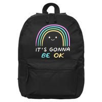 It's Gonna Be Ok Rainbow Smiley Face Positive Quote 16 in Basic Backpack