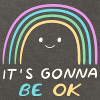 It's Gonna Be Ok Rainbow Smiley Face Positive Quote Cotton Canvas Backpack