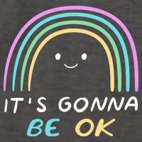 It's Gonna Be Ok Rainbow Smiley Face Positive Quote Vector Backpack