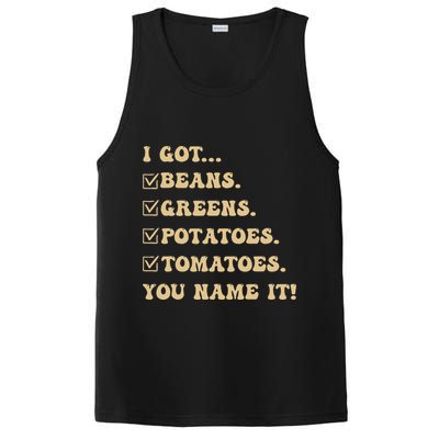 I Got Beans Greens Potatoes Tomatoes You Name It Funny Gag  PosiCharge Competitor Tank