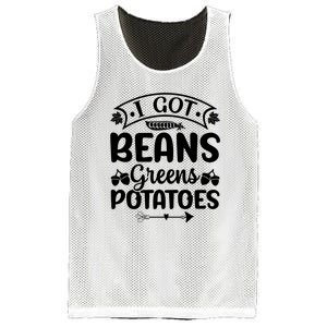 I Got Beans Greens Potatoes For Thanksgiving Turkey Mesh Reversible Basketball Jersey Tank